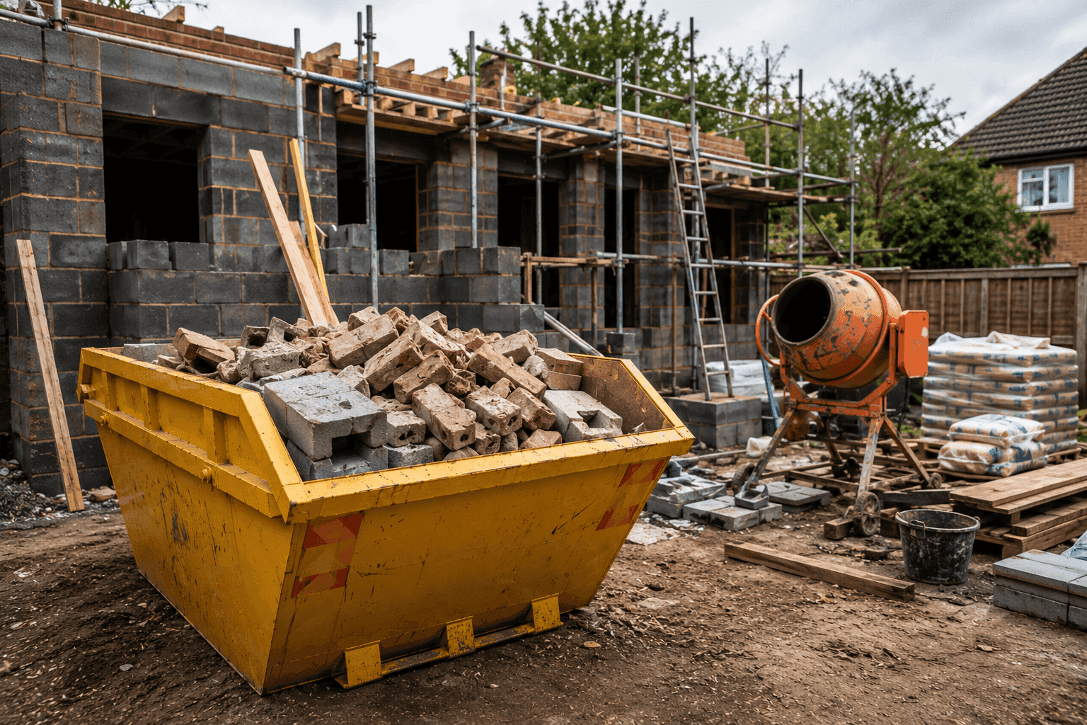 What Size Skip Do I Need for a House Extension or Building Work?